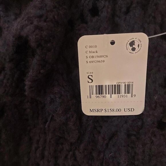 Free People Whimsigoth Knit Cardigan Small Ruffled Open Knit Fairy Grunge - Picture 6 of 12